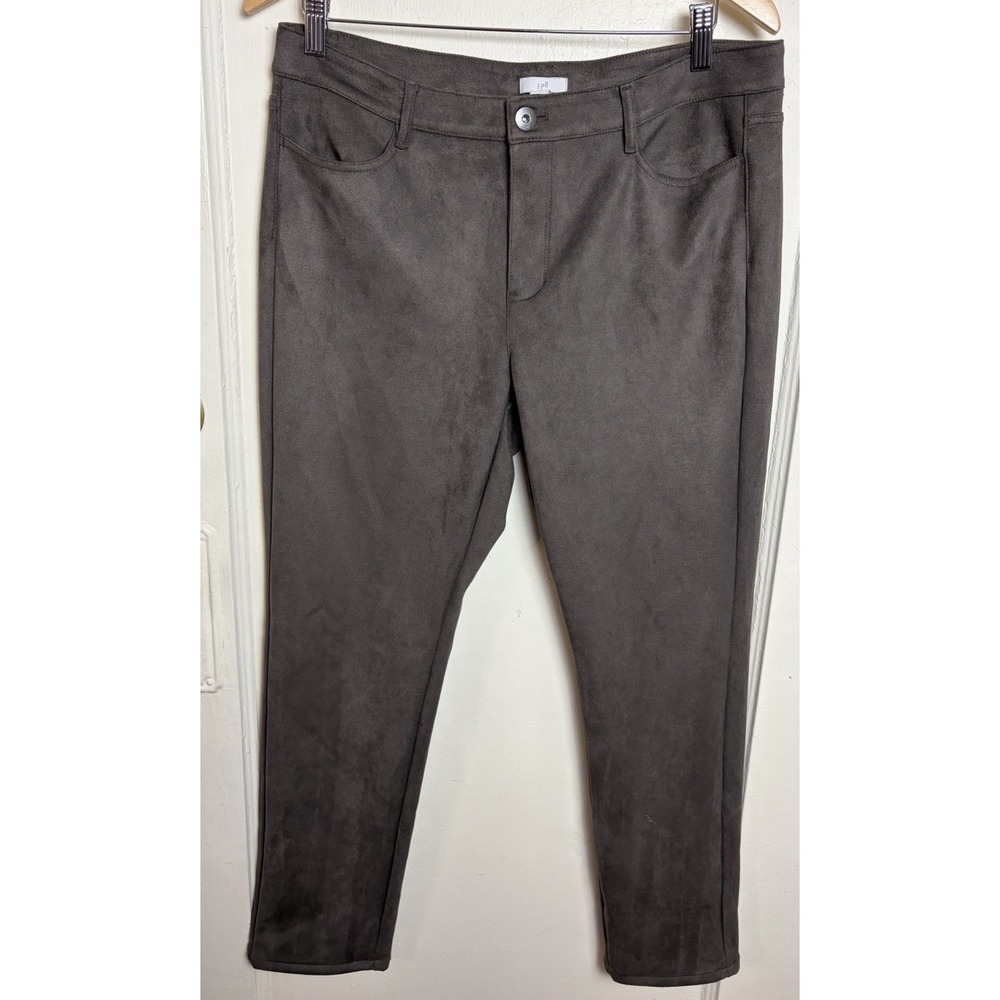 J Jill Faux Suede Pant Taylor Luxe Mocha Brown Size 12
